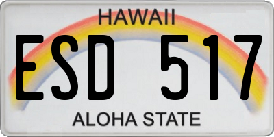 HI license plate ESD517