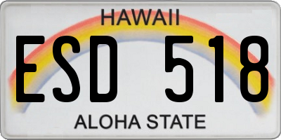 HI license plate ESD518