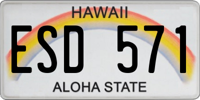 HI license plate ESD571