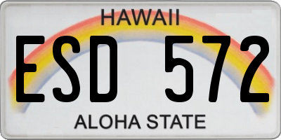 HI license plate ESD572