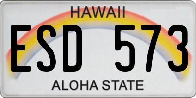HI license plate ESD573