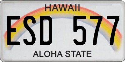 HI license plate ESD577