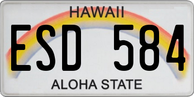 HI license plate ESD584