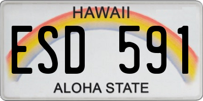 HI license plate ESD591