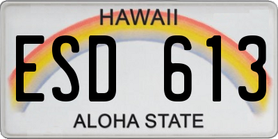 HI license plate ESD613