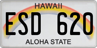 HI license plate ESD620