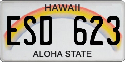 HI license plate ESD623