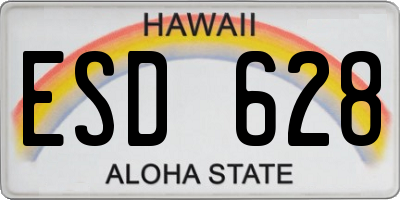 HI license plate ESD628