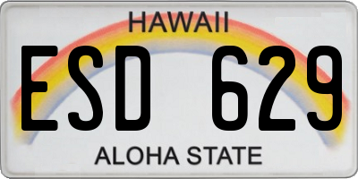 HI license plate ESD629