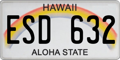 HI license plate ESD632