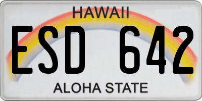 HI license plate ESD642