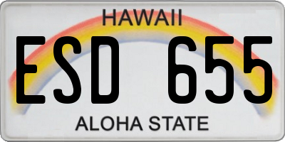 HI license plate ESD655