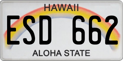HI license plate ESD662