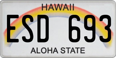 HI license plate ESD693