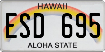 HI license plate ESD695