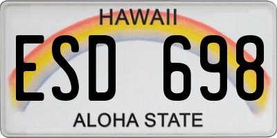 HI license plate ESD698