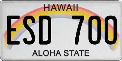 HI license plate ESD700