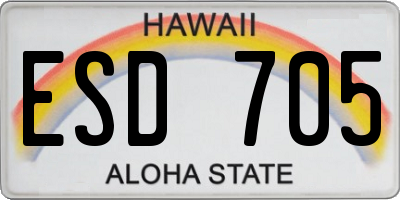 HI license plate ESD705