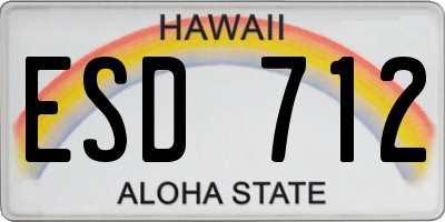 HI license plate ESD712