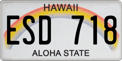 HI license plate ESD718