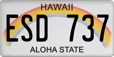 HI license plate ESD737