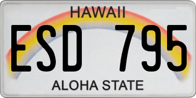 HI license plate ESD795