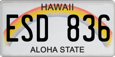 HI license plate ESD836