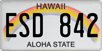 HI license plate ESD842