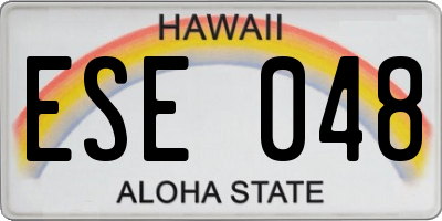 HI license plate ESE048