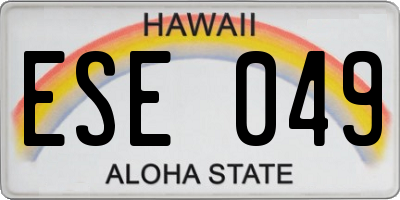 HI license plate ESE049