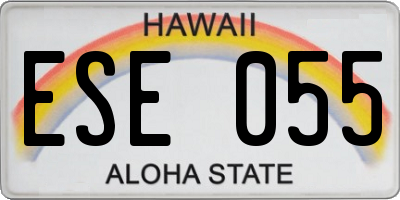 HI license plate ESE055