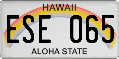 HI license plate ESE065