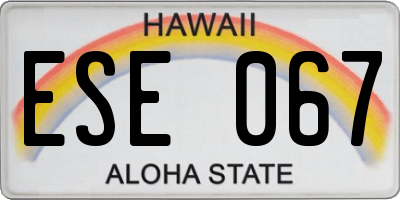 HI license plate ESE067