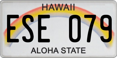 HI license plate ESE079