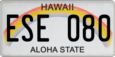HI license plate ESE080