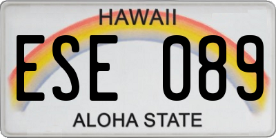 HI license plate ESE089