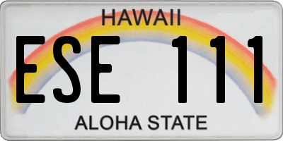 HI license plate ESE111