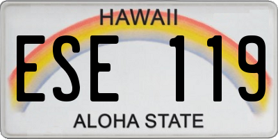 HI license plate ESE119
