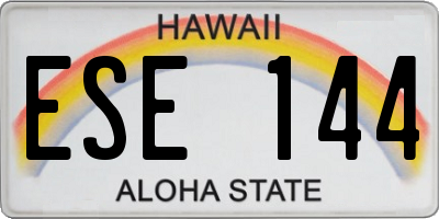 HI license plate ESE144