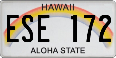 HI license plate ESE172
