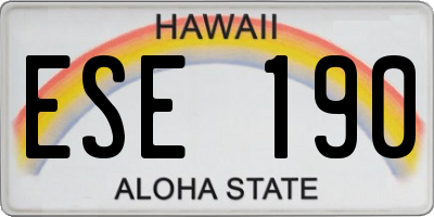HI license plate ESE190