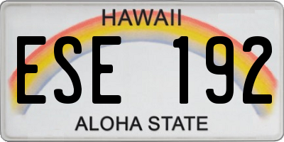 HI license plate ESE192
