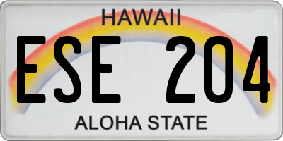 HI license plate ESE204