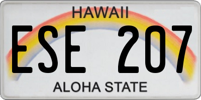 HI license plate ESE207