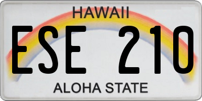 HI license plate ESE210