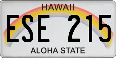 HI license plate ESE215