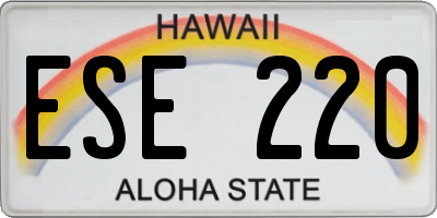 HI license plate ESE220