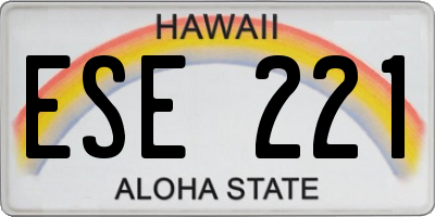 HI license plate ESE221