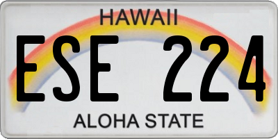 HI license plate ESE224
