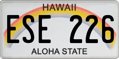 HI license plate ESE226